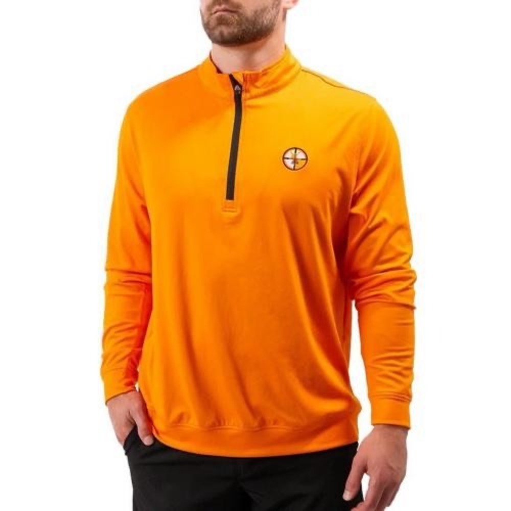 NWT Men's Waggle Golf Blaze Quarter Zip Pullover - Medium - Orange